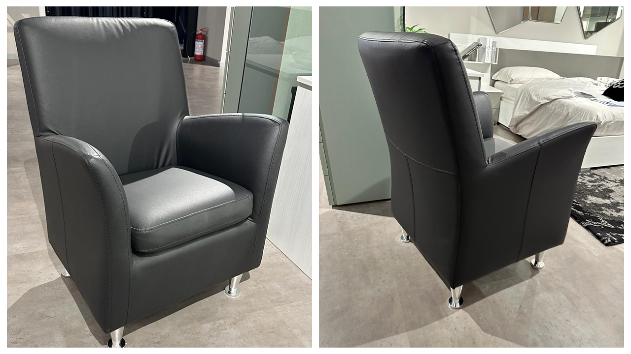 Poltrona rivestita in ecopelle